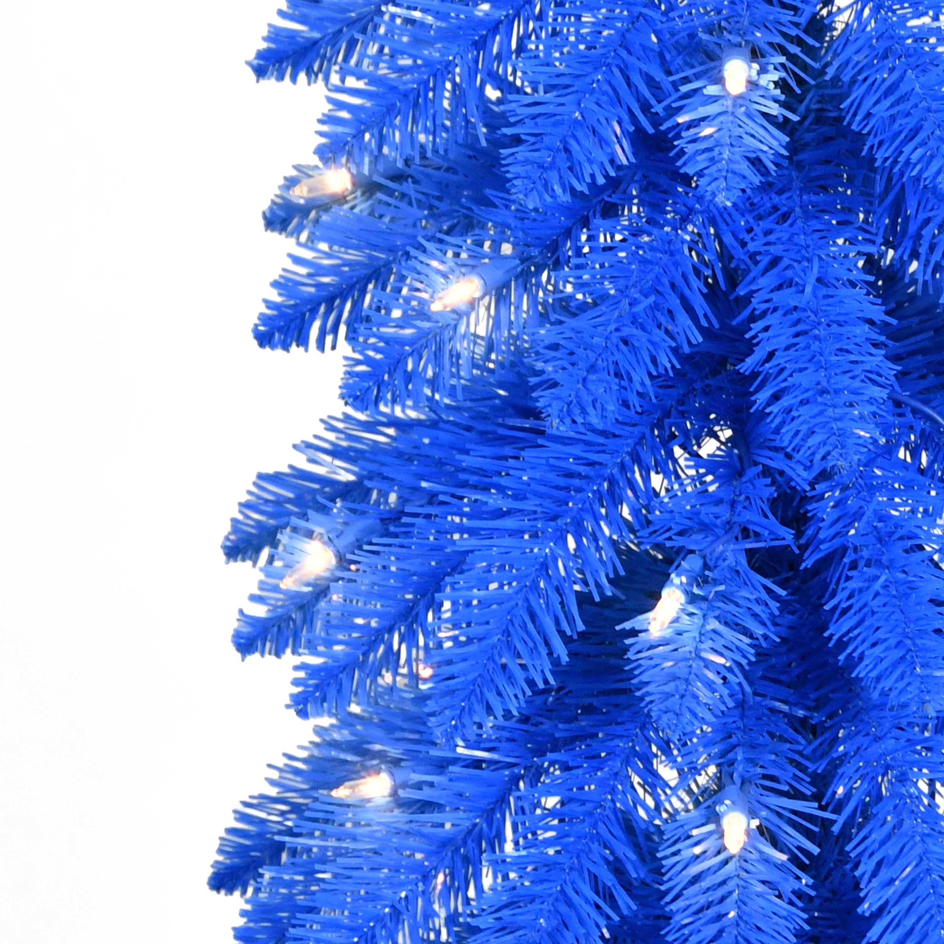 6' Pre-Lit Blue Alpine Pencil Tree